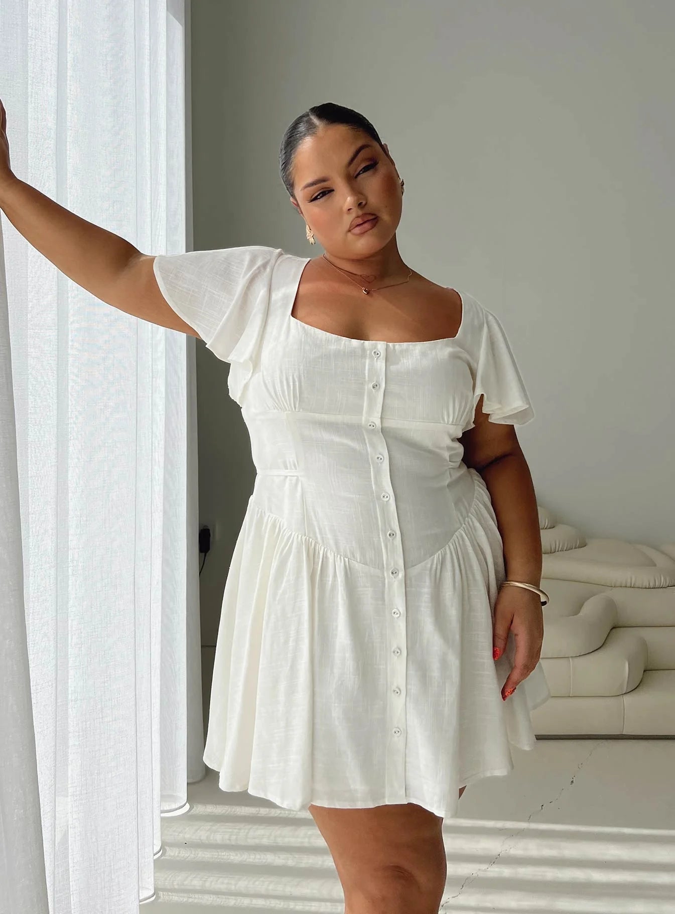 Forever More Mini Dress White Curve